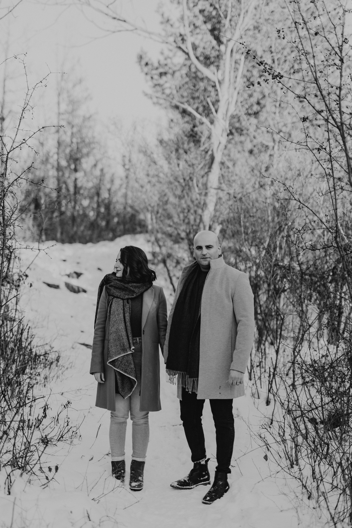 Outdoor Winter Engagement Portraits Ottawa