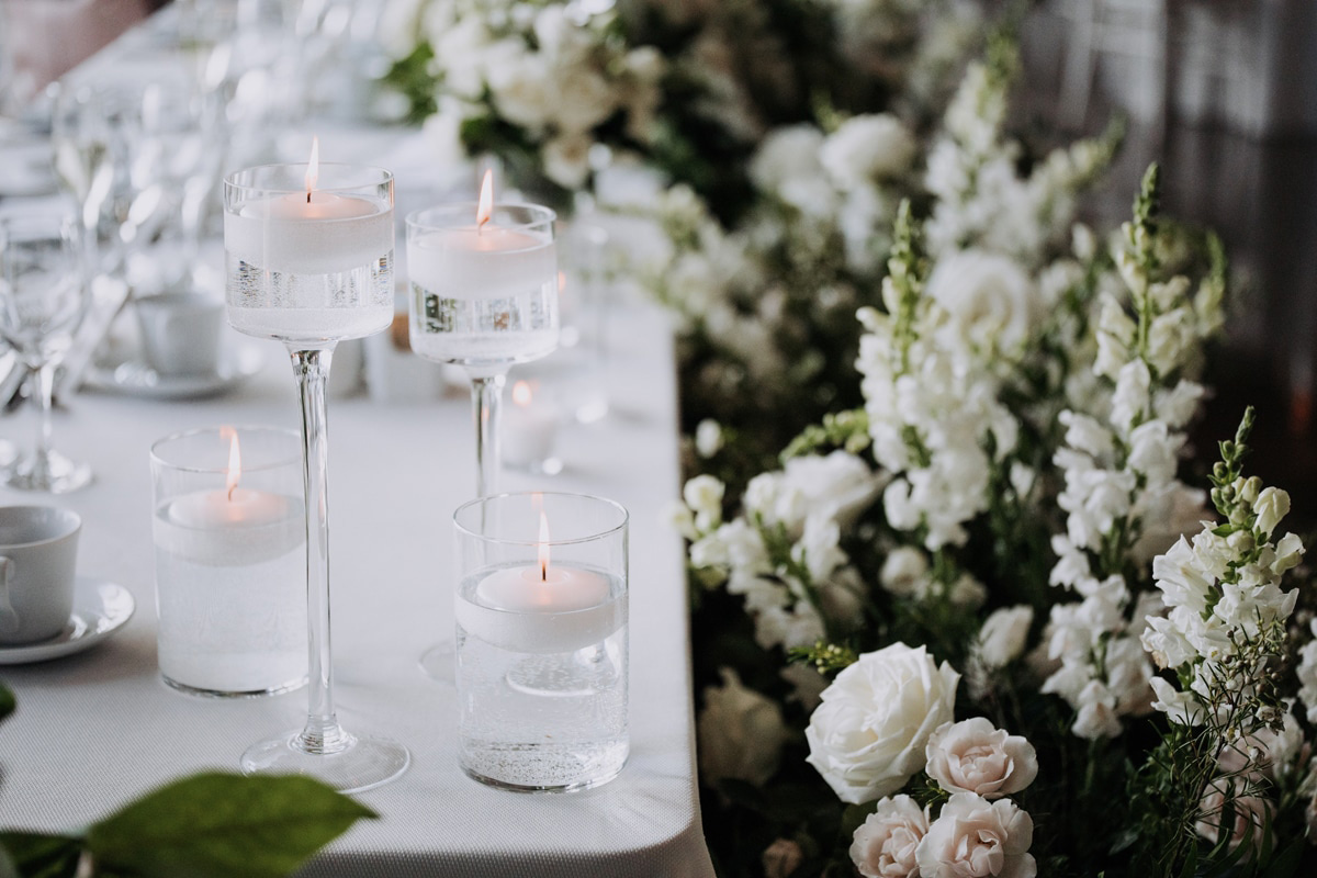 Wedding decor details at Le Belvedere Wakefield