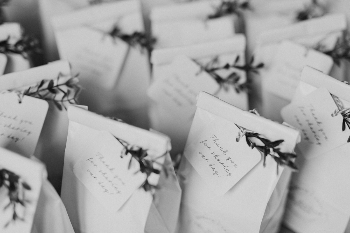Wedding favours at Le Belvedere