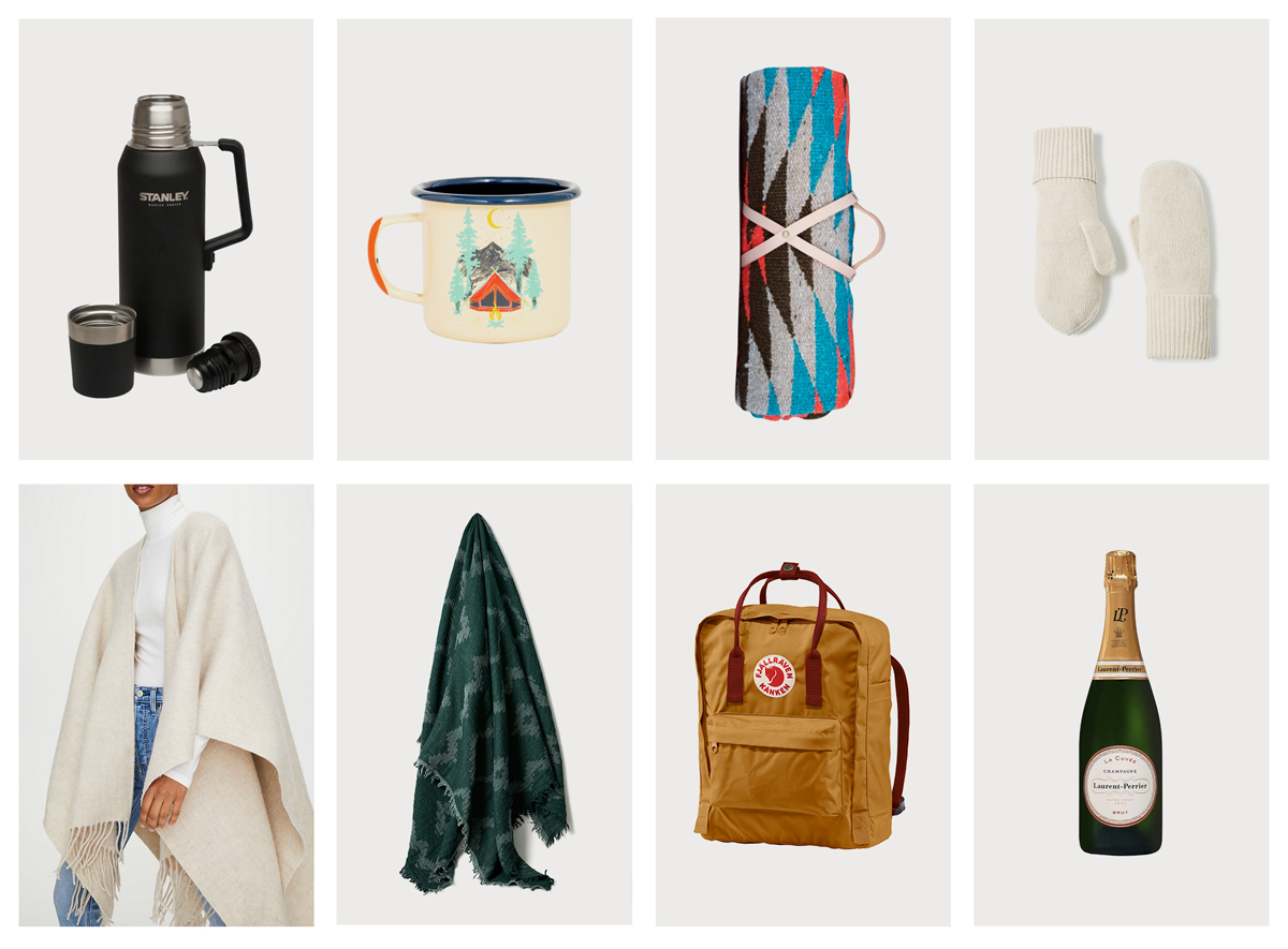 A selection of clothing and accessories to wear at your winter photo shoot